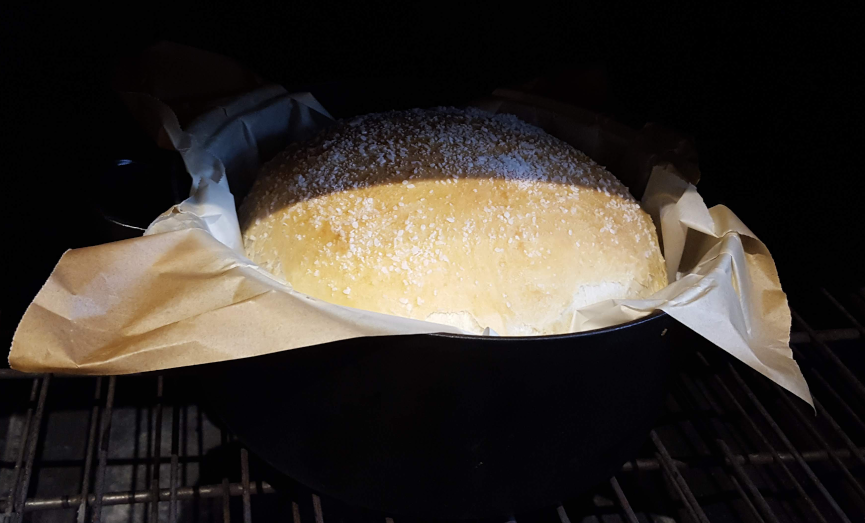 Bread ready to come out of the ovven.