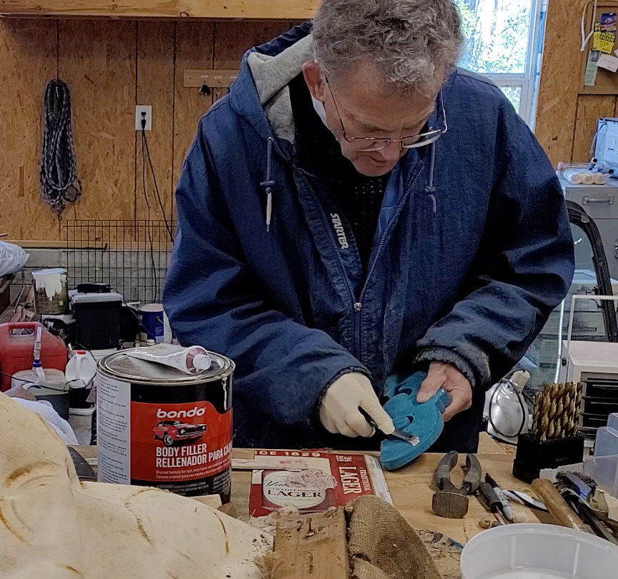 Man working on a furniture repair