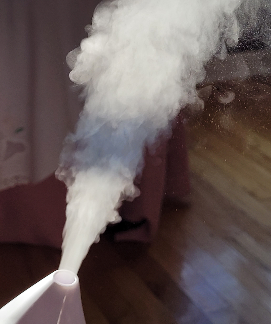Water vapor from a humidifier.