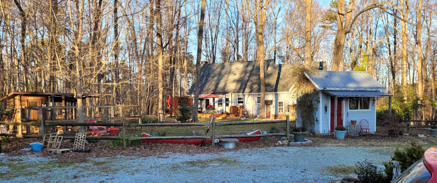 view of a house in winter.