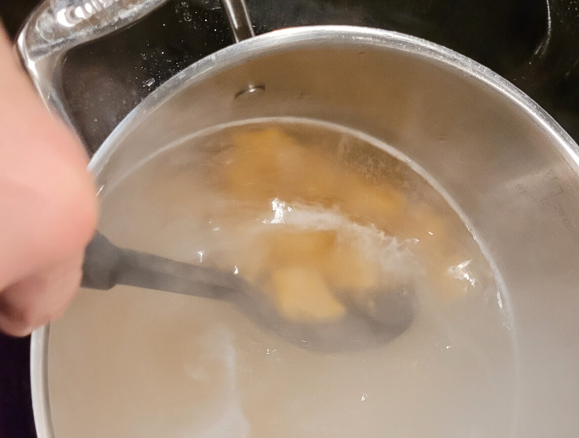Gnocchi in boiling water