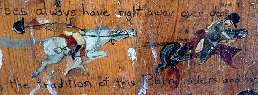 detail of illustrated rules of a barn