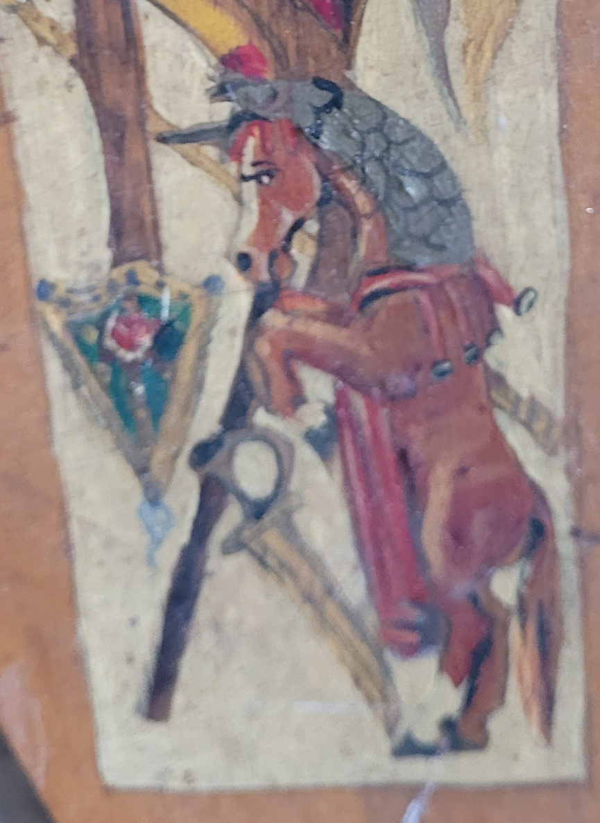 detail of a horse name plate for a stall
