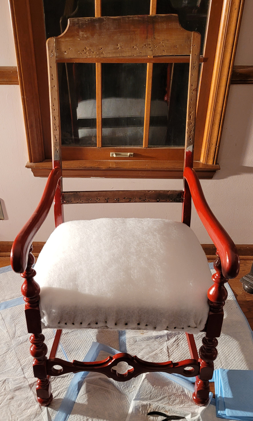 chair about to get webbing installed