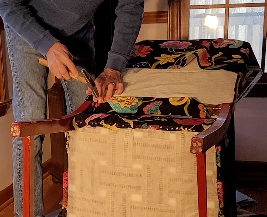 Chair back reupholstery
